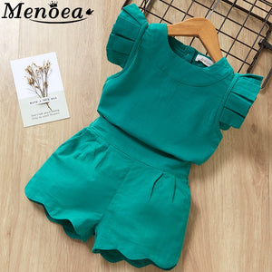 Short Sleeve T-Shirt+Pant Dress 2Pcs Children Clothes Suits - winsomesboutique