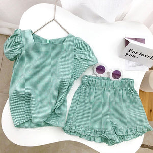 Short Sleeve T-Shirt+Pant Dress 2Pcs Children Clothes Suits - winsomesboutique