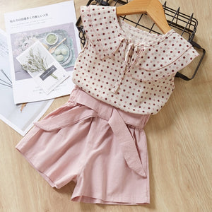 Short Sleeve T-Shirt+Pant Dress 2Pcs Children Clothes Suits - winsomesboutique