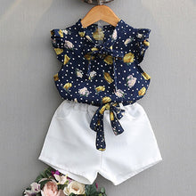 Load image into Gallery viewer, Short Sleeve T-Shirt+Pant Dress 2Pcs Children Clothes Suits - winsomesboutique
