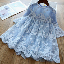 Load image into Gallery viewer, Kids Dresses For Girls Elegant Half-sleeve Lace Party Costume Red Children Prom Frocks 3-8Y - winsomesboutique
