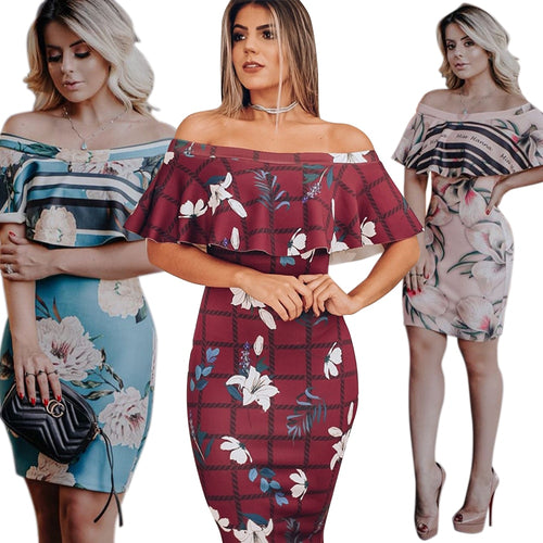 Floral Printed Ladies Mini Bodycon Sundress - winsomesboutique