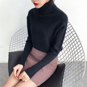 SURMIITRO Cashmere Knitted Turtleneck Long Sleeve Pullover Sweater Female Jumper Green Knitwear