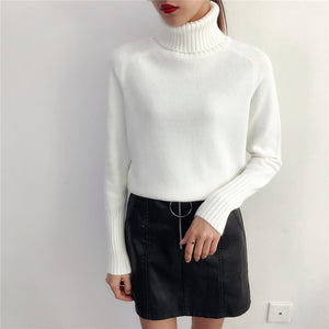 SURMIITRO Cashmere Knitted Turtleneck Long Sleeve Pullover Sweater Female Jumper Green Knitwear