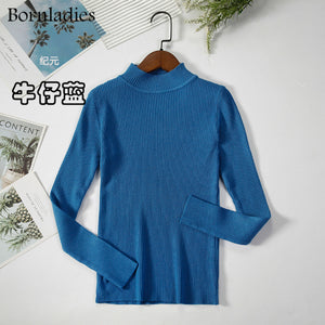 Turtleneck Knitting Bottoming Warm Sweaters, Bornladies Autumn Winter Basic