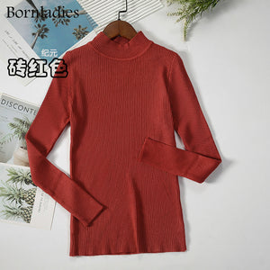 Turtleneck Knitting Bottoming Warm Sweaters, Bornladies Autumn Winter Basic