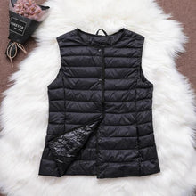 Load image into Gallery viewer, Ultra Light White Duck Down Women Vest  V Collar Or O Collar Coat
