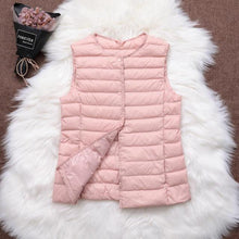 Load image into Gallery viewer, Ultra Light White Duck Down Women Vest  V Collar Or O Collar Coat
