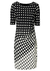 Kaige.Nina Elegant Tartan O Neck Tunic Pencil Sheath Dress - winsomesboutique