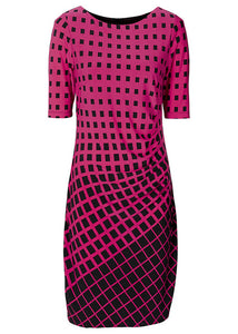 Kaige.Nina Elegant Tartan O Neck Tunic Pencil Sheath Dress - winsomesboutique
