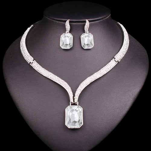 Crystal Choker Necklace & Earrings Sets - winsomesboutique