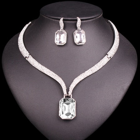 Crystal Choker Necklace & Earrings Sets - winsomesboutique