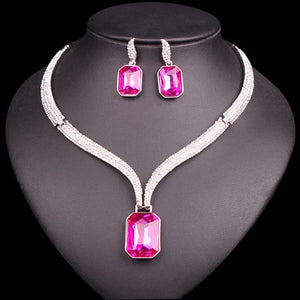Crystal Choker Necklace & Earrings Sets - winsomesboutique