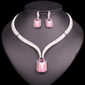 Crystal Choker Necklace & Earrings Sets - winsomesboutique