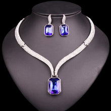 Load image into Gallery viewer, Crystal Choker Necklace &amp; Earrings Sets - winsomesboutique
